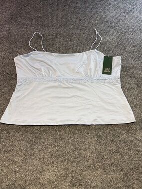 wild fable White Lace-Trim Cami Tank